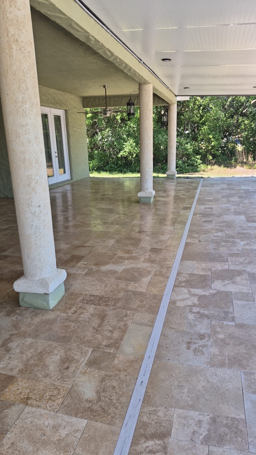 Travertine patio